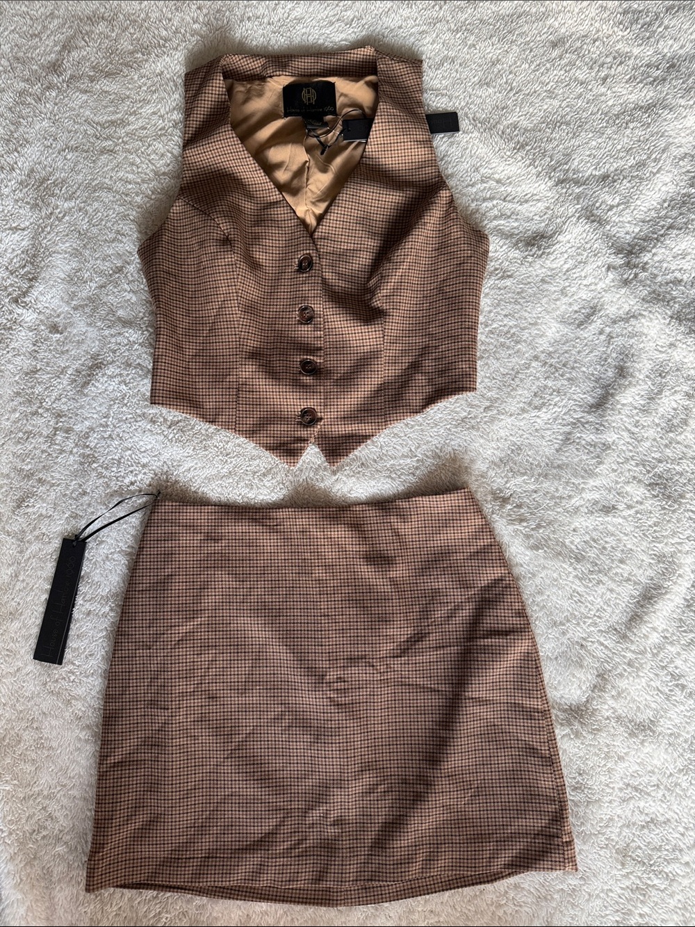 House of Harlow Mini Skirt & Vest Set